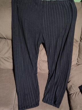 New Women's 5xl Black Ribbed Knit Pants